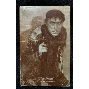 Postcard:William S Hart The Two Gun Man western Photography exhibit/Arcade Card